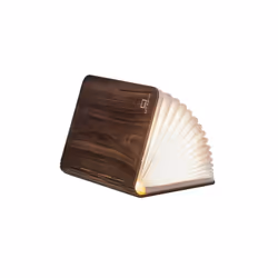 Gingko Design Smart Book Light, Noyer, Tissu, Papier, Chine, Ampoule(s) non remplaçable(s), LED, 2700 K