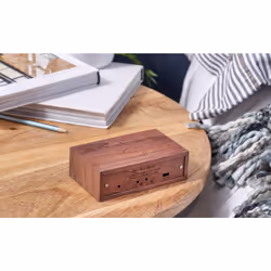 Gingko Design Flip Click Clock Réveil numérique Noyer