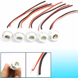 SOURCING MAP T10 Douille ampoule feux W5W Support de feux de voiture Connecteur de faisceau de fils Blanc 5Pcs