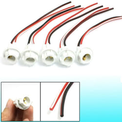 SOURCING MAP T10 Douille ampoule feux W5W Support de feux de voiture Connecteur de faisceau de fils Blanc 5Pcs