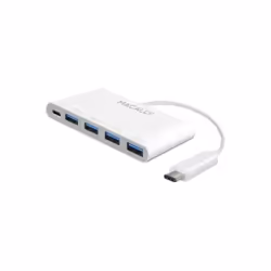 Macally UC3HUB4C, USB 3.2 Gen 1 (3.1 Gen 1) Type-C, USB 3.2 Gen 1 (3.1 Gen 1) Type-A, 5000 Mbit/s, Blanc, 0,12 m, MacBook, Ch ...