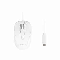 Macally UCTURBO, Ambidextre, Optique, USB Type-C, 1000 DPI, Blanc