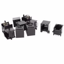 Connecteurs RJ11 - SOURCING MAP - 10 Pcs - Noir - 6P6C - PCB Jack