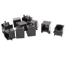 Connecteurs RJ11 - SOURCING MAP - 10 Pcs - Noir - 6P6C - PCB Jack