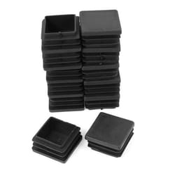 Pied de meuble SOURCING MAP 34mm x 34mm Plastique Insert de tube carré Bouchon Pied Chaise Embout Patin Glisseurs Table Noir 12Pcs