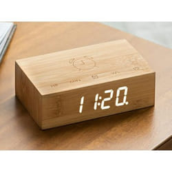 Gingko Design Flip Click Clock Réveil numérique Bambou