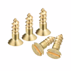 Vis SOURCING MAP 50Pcs M3 x 10mm Laiton Bois Vis Fente Entraînement Plat Tête Auto Taraudage Vis Tête Fraisée pour Travail Me ...