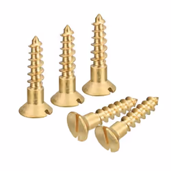 Vis SOURCING MAP 25Pcs M4 x 16mm Laiton Bois Vis Fente Entraînement Plat Tête Auto Taraudage Vis Tête Fraisée pour Travail Me ...