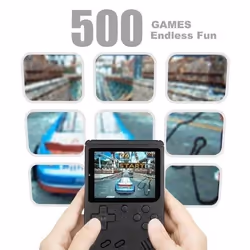 Console de Jeu Vidéo Rétro Portable pour Enfants Mini Lecteur de Jeu Pocket TV Sortie AV500 en 1