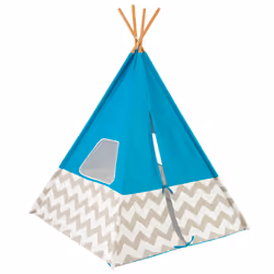 KidKraft Tipi – Turquoise À Chevron Gris Et Blanc - Vue supplémentaire 2