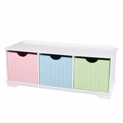 KidKraft Banc De Rangement Nantucket - Pastel, Multicolore, Buffet, 3 an(s), 8 an(s), 3 tiroir(s), Garçon/Fille
