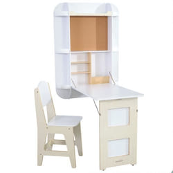 Kidkraft - Bureau pliable en bois pour enfant avec chaise inclus Arches Floating - Blanc