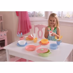 KidKraft Batterie de cuisine 27 pièces, couleurs pastel, Fille, Multicolore, 1 kg
