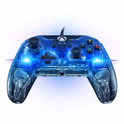 PDP 048-121-EU, Manette de jeu, Xbox One, Numérique, Avec fil, USB, Bleu, Transparent