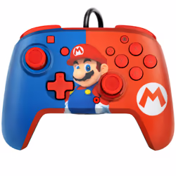 PDP REMATCH: Power Pose Mario, Manette de jeu, Nintendo Switch, Nintendo Switch OLED, Croix directionnelle, Bouton d'accueil, ...