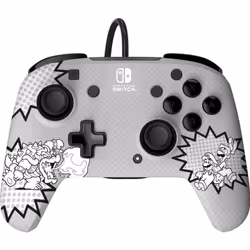 PDP REMATCH: Comic Attack, Manette de jeu, Nintendo Switch, Nintendo Switch OLED, Croix directionnelle, Bouton d'accueil, Ana ...