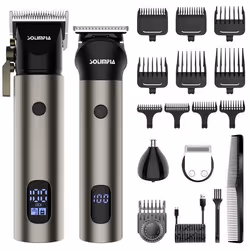 SURKER Kit de Tondeuse à Cheveux Professionnelle pour hommes + Lame en T 3 en 1 Tondeuse à Barbe/Cheveux/Poils de Nez Noir