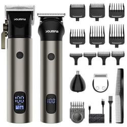 SURKER Kit de Tondeuse à Cheveux Professionnelle pour hommes + Lame en T 3 en 1 Tondeuse à Barbe/Cheveux/Poils de Nez Noir