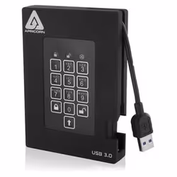 Apricorn Aegis Padlock Fortress, 512 Go, USB, 3.2 Gen 1 (3.1 Gen 1), 180 Mo/s, Noir