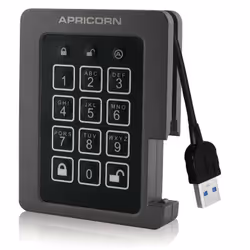 Apricorn Aegis Padlock, 480 Go, 2.5", USB, 3.2 Gen 1 (3.1 Gen 1), 205 Mo/s, Noir, Gris