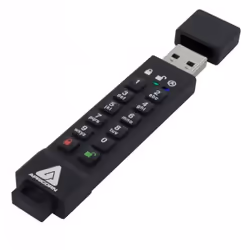 Apricorn 64GB Aegis Secure Key 3z, 64 Go, USB Type-A, 3.2 Gen 1 (3.1 Gen 1), 190 Mo/s, Casquette, Noir