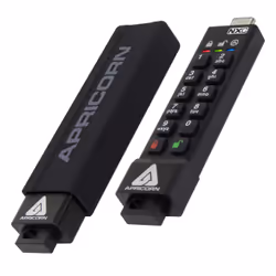 Apricorn ASK3-NXC-128GB, 128 Go, USB Type-C, 3.2 Gen 1 (3.1 Gen 1), 77 Mo/s, Casquette, Noir