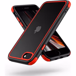 Coque de téléphone - GENERIC - iPhone 7/8/SE 2020/SE 2022 - Silicone PC/TPU - Noir/Rouge - Antichoc
