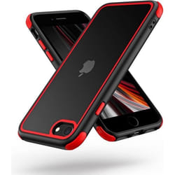 Coque de téléphone - GENERIC - iPhone 7/8/SE 2020/SE 2022 - Silicone PC/TPU - Noir/Rouge - Antichoc