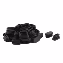 SOURCING MAP 40Pcs Bouchon Pied de Chaise Embout Capuchon Jambe Tube Insert Table Meuble Protection Ovale Plastique Noir 30 x ...