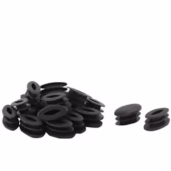 SOURCING MAP 20Pcs Bouchon Pied de Chaise Embout Capuchon Jambe Tube Insert Table Meuble Protection Plastique Ovale Noir 15 x ...