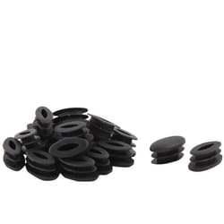 SOURCING MAP 20Pcs Bouchon Pied de Chaise Embout Capuchon Jambe Tube Insert Table Meuble Protection Plastique Ovale Noir 15 x 30mm