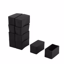 SOURCING MAP 10Pcs Embout Pied Chaise Bouchon Patin Capuchon Protection Jambe Meuble Plancher Rectangle en Caoutchouc Noir 40 ...