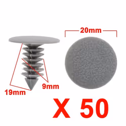 SOURCING MAP Rivet en plastique Clip de retenue Porte Garde-Boue Voiture Agrafe pour Auto Gris 50Pcs