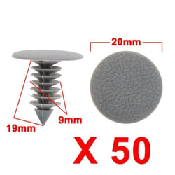 SOURCING MAP Rivet en plastique Clip de retenue Porte Garde-Boue Voiture Agrafe pour Auto Gris 50Pcs