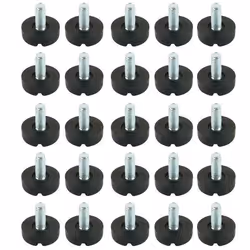 SOURCING MAP 25Pcs Pieds de Nivellement Meuble Réglable Patin Jambe Table Chaise Protection Plancher Plastique filleté mâle M ...