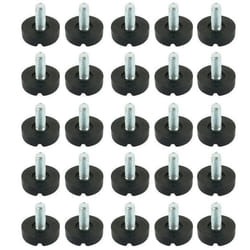 SOURCING MAP 25Pcs Pieds de Nivellement Meuble Réglable Patin Jambe Table Chaise Protection Plancher Plastique filleté mâle M6x15mm