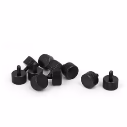 Cache Vis SOURCING MAP 10Pcs M3x6mm Vis à tête moletée pour Ordinateur PC Boîtier Réparation Métal Noir