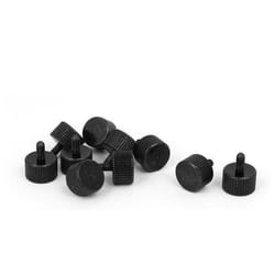 Cache Vis SOURCING MAP 10Pcs M3x6mm Vis à tête moletée pour Ordinateur PC Boîtier Réparation Métal Noir