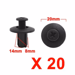 SOURCING MAP Vis expansible enfichable Rivets en plastique Intérieur voiture pour 8mm trou Noir 20Pcs