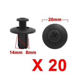 SOURCING MAP Vis expansible enfichable Rivets en plastique Intérieur voiture pour 8mm trou Noir 20Pcs