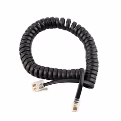 SOURCING MAP Combiné téléphonique enroulé en spirale PRISE RJ11 4P4C Téléphone Câble Extension ligne noir