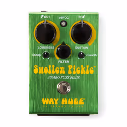 Dunlop Manufacturing WAY HUGE Swollen Pickle, Pédale d'effets, Vert, 36000 Ohm, &lt; 26000, 9 V, 95,2 mm