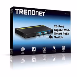 Trendnet TPE-2840WS commutateur réseau Géré Gigabit Ethernet (10/100/1000) Connexion Ethernet, supportant l'alimentation via ce port (PoE) 1U Noir - Vue supplémentaire 4