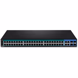 Trendnet TPE-5048WS commutateur réseau Géré Gigabit Ethernet (10/100/1000) Connexion Ethernet, supportant l'alimentation via ce port (PoE) 1U Noir