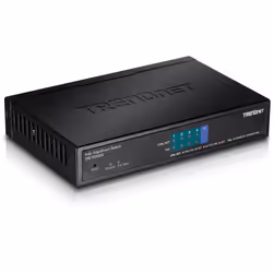 Trendnet TPE-TG50ES commutateur réseau Géré Gigabit Ethernet (10/100/1000) Connexion Ethernet, supportant l'alimentation via ce port (PoE) Noir