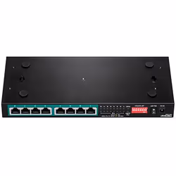 Trendnet TPE-LG80 commutateur réseau Non-géré Gigabit Ethernet (10/100/1000) Connexion Ethernet, supportant l'alimentation via ce port (PoE) Noir