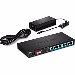 Trendnet TPE-LG80 commutateur réseau Non-géré Gigabit Ethernet (10/100/1000) Connexion Ethernet, supportant l'alimentation via ce port (PoE) Noir - Vue supplémentaire 4