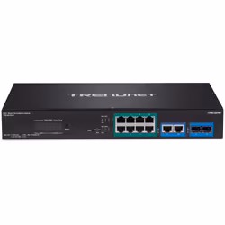 Trendnet TPE-3012LS commutateur réseau Géré Gigabit Ethernet (10/100/1000) Connexion Ethernet, supportant l'alimentation via ce port (PoE) 1U Noir