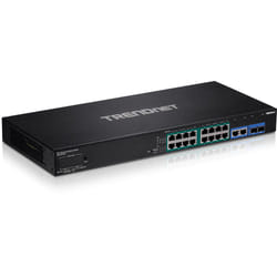 Trendnet TPE-3018LS commutateur réseau Géré Gigabit Ethernet (10/100/1000) Connexion Ethernet, supportant l'alimentation via ce port (PoE) 1U Noir