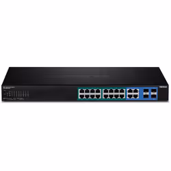 Trendnet TPE-1620WSF commutateur réseau Géré L2/L3 Gigabit Ethernet (10/100/1000) Connexion Ethernet, supportant l'alimentation via ce port (PoE) 1U Noir